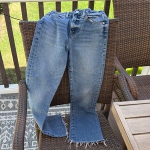 Frame Denim Frayed Hem Blue Jeans